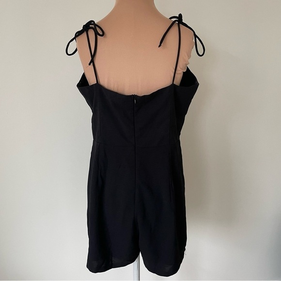 Princess Polly Black Tie Strap Tortoise Shell Accent Rylstone Playsuit Romper 12 - Picture 5 of 9